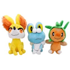 Igamaro / Chespin, Fynx / Fennekin Oder Froxy / Froakie Pokemon Stofftier (ca. 17-24cm)
