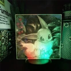 3D LED Hologramm Nachtlampe Pokémon Evoli Eevee