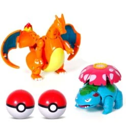 Pokemon Pokeball Set Mit Figur (Pikachu, Glurak, Bisaflor, Turtok, Garados) -Pkm.store-verkäufe product image 1533669364