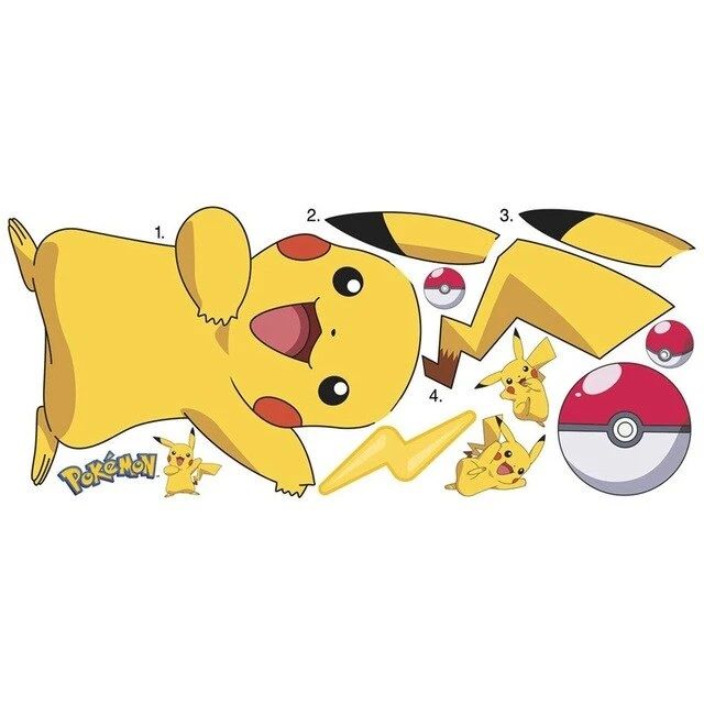 Pikachu Wand Sticker Aufkleber 6 Pikachu Wand Sticker Aufkleber – Bild 6