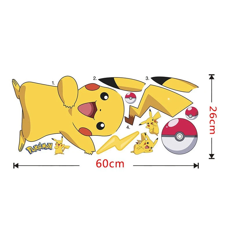 Pikachu Wand Sticker Aufkleber 5 Pikachu Wand Sticker Aufkleber – Bild 5