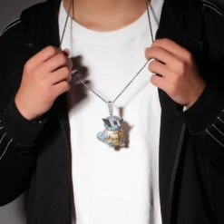 Schiggy Squritle - Stylishe Pokemon Hip Hop Hals Kette -Pkm.store-verkäufe product image 1757066371