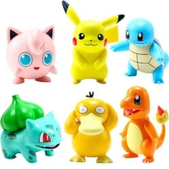 6er Set Pokemon Figuren: Pikachu, Pummeluff, Schiggy, Bisasam, Enton Und Glumanda