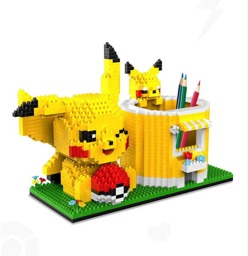 Pokemon Pikachu Baustein Set Als Stiftehalter 2 Pokemon Pikachu Baustein Set Als Stiftehalter – Bild 2