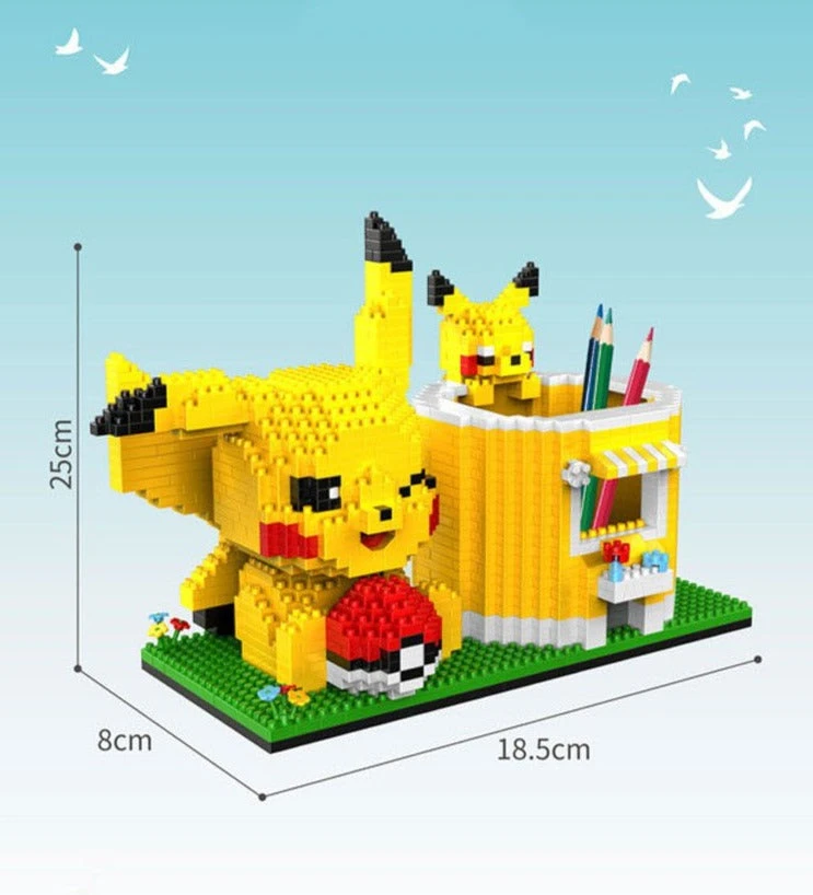 Pokemon Pikachu Baustein Set Als Stiftehalter 3 Pokemon Pikachu Baustein Set Als Stiftehalter – Bild 3