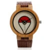 Pokeball Pokemon Bambus Holz Armbanduhr