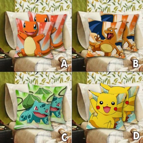 Pokemon (Pikachu, Charmander, Charizard, Bulbasaur) Kissenbezüge 1 Pokemon (Pikachu, Charmander, Charizard, Bulbasaur) Kissenbezüge